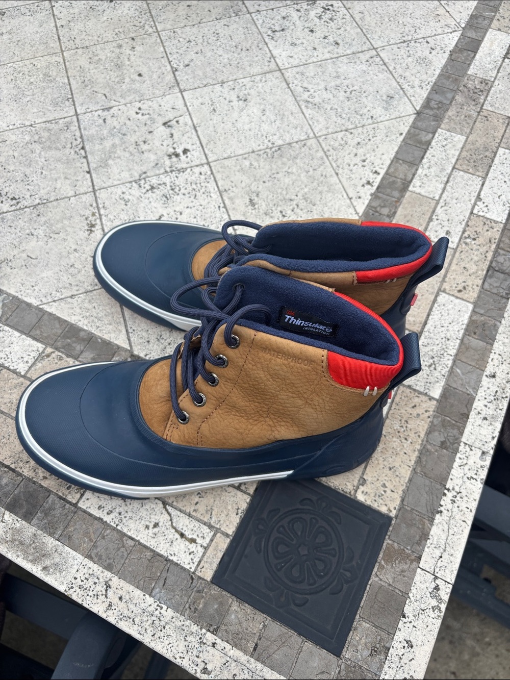 Sperry Navy, Tan & Red Men's Waterproof Duck Boots